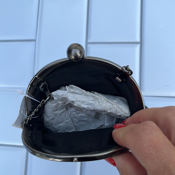 Ann Taylor Loft Evening Satin Black Beaded and Sequin bag - Picture 5 of 11